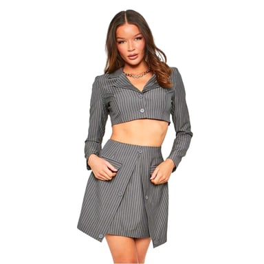 Missy Empire Womens/Ladies Tailored Mini Skirt (Charcoal)