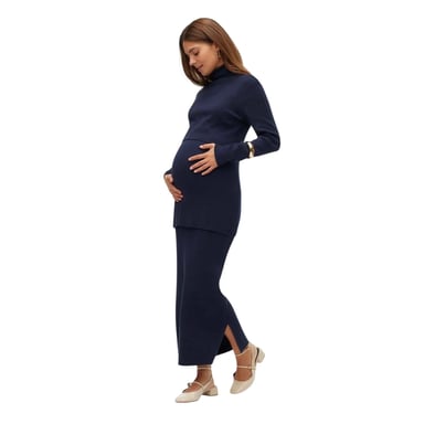 Mamalicious Womens/Ladies Ribbed Tube Skirt (Navy Blazer)