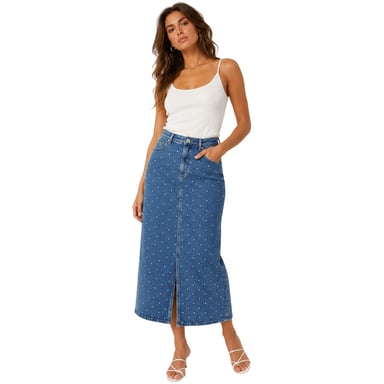 Vero Moda Womens/Ladies Tessa Denim Regular Midi Skirt (Blue Denim)