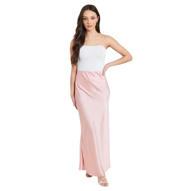 Be You Womens/Ladies Satin Midi Skirt (Hot Pink)