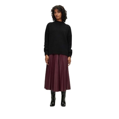 Boss Womens/Ladies Veplika Faux Leather Pleated Midi Skirt (Red)