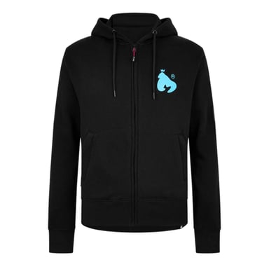 Money Hoodie met ritssluiting en print op de rug voor heren (Zwart)