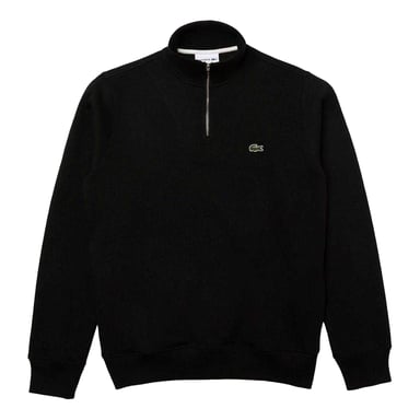 Lacoste Mens Cotton Blend Quarter Zip Sweatshirt (Black)