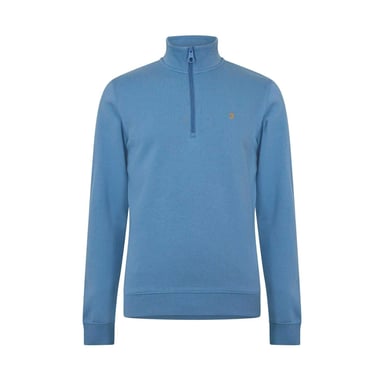 Farah Mens Wilsdon Fleece Quarter Zip Sweatshirt (Blue)