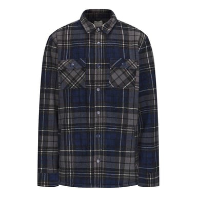 SoulCal Mens Plaid Polyester Shacket (Navy)