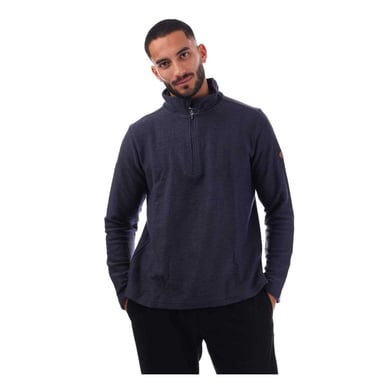 Trespass Mens Textured Knit Half Zip Fleece Top (Navy)