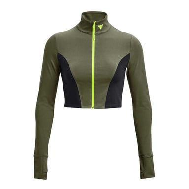 Under Armour Womens/Ladies Project Rock Cropped Gym Jacket (Green/Black)