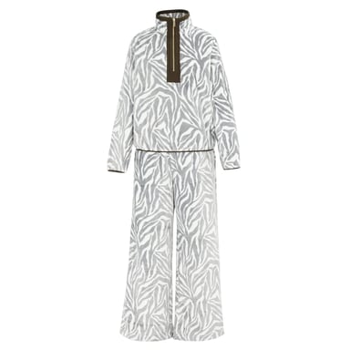 Biba Womens/Ladies Zebra Print Fleece Funnel Neck Loungewear Set (White/Black)