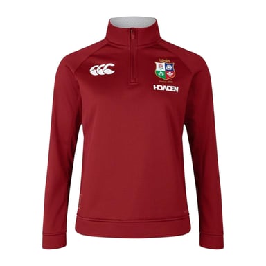 Canterbury Womens/Ladies 2025 British & Irish Lions Quarter Zip Rugby Fleece Top (Red Dahlia)