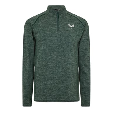 Castore Mens Body Mapped Quarter Zip Fleece Top (Pine/Grey)