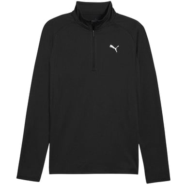 Puma Långärmad herrtröja med dragkedja i midjan (Svart)
