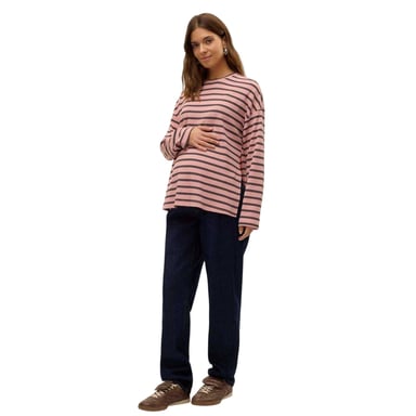 Mamalicious Womens/Ladies Mlsille Striped Long-Sleeved T-Shirt (Pink)