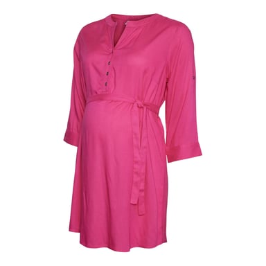 Mamalicious Dam Regular 3/4 Ärm Tunika Klänning (Fuchsia Lila)