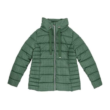 Firetrap Womens/Ladies Houndstooth Puffer Jacket (Green)