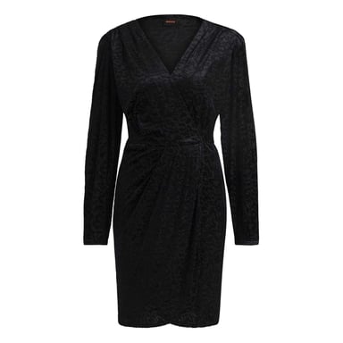 Boss Womens/Ladies Edevoras V Neck Long-Sleeved Wrap Dress (Black)