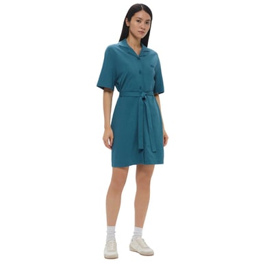 Lacoste Womens/Ladies Cotton Linen Shirt Dress (Green)