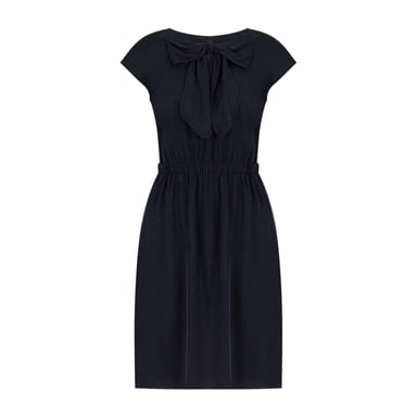 Emporio Armani EA7 Womens/Ladies Bow Capped Sleeved Midi Dress (Black)
