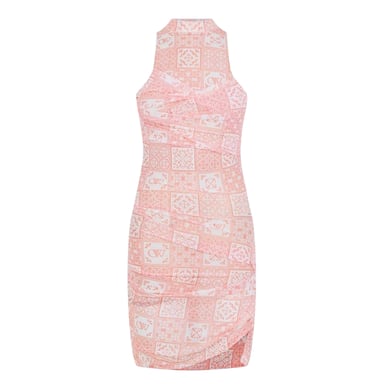 Off White Womens/Ladies Tulle High Collar Slip Dress (Pink/White)