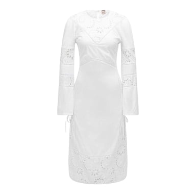 Boss Womens/Ladies Broderie Cotton Midi Dress (White)