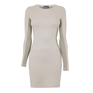 Diesel Womens/Ladies Ovalout Crew Neck Mini Dress (Neutral)