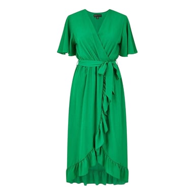 Mela London Womens/Ladies Flutter Wrap Dress (Bright Green)