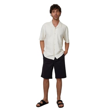 Threadbare Mens Antti Relaxed Fit Short-Sleeved Shirt (Ecru)