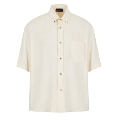 Emporio Armani EA7 Mens Relaxed Fit Short-Sleeved Shirt (Cream)