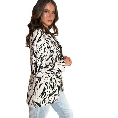 AX Paris Womens/Ladies Brush Stroke Blazer (Cream/Black)