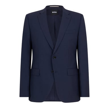 Boss Mens Jeckson Patterned Single-Breasted Regular Blazer (Blue)