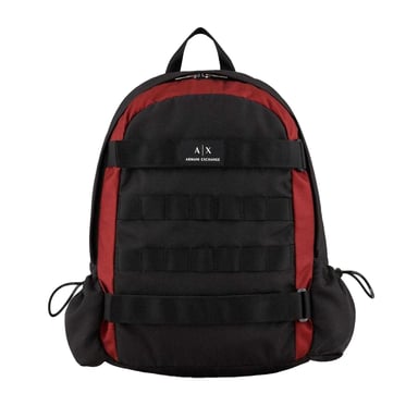 Armani Exchange Nylon Backpack (Black/Red)
