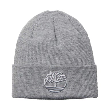 Timberland Unisex Adult Logo Ribbed Beanie (Medium Grey)