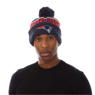 New Era Unisex Adult New England Patriots Pom Pom Beanie (Blue)