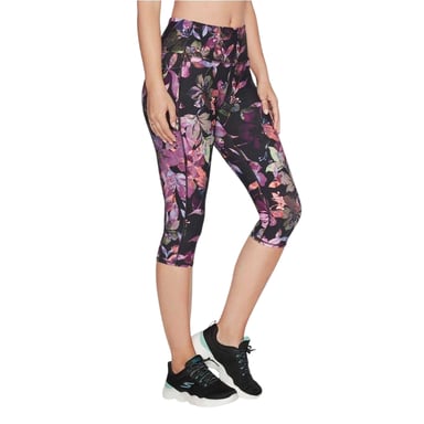 Skechers Womens/Ladies Go Flex Floral High Rise Workout Leggings (Black)