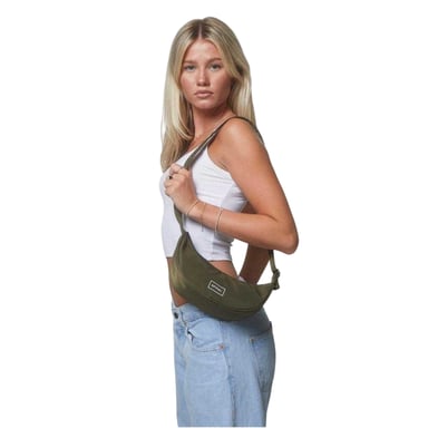 Spiral Cali Crescent Shaped Everyday Crossbody Bag (Olive)