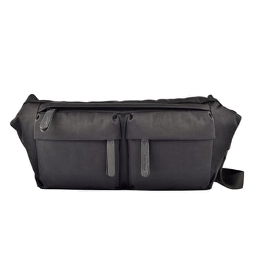 Firetrap Leather Accents Casual Waist Bag (Black)