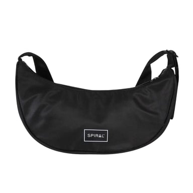 Spiral Cali Crescent Shaped Everyday Crossbody Bag (Black)