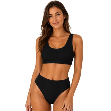 SoulCal Womens/Ladies Ribbed Bikini Set (Black)