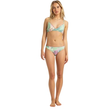 Roxy Womens/Ladies Floral Pattern Triangle Cups Bikini Set (Green)