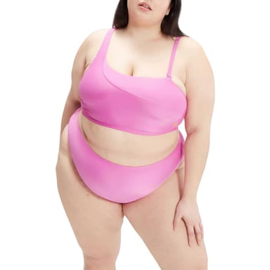 Speedo Womens/Ladies Asymmetric Plus Bikini Set (Purple)