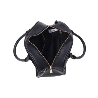 Biba Logo Leather Bowling Bag (Black)