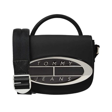 Tommy Jeans Oval Logo 0.75L Crossbody Bag (Black)