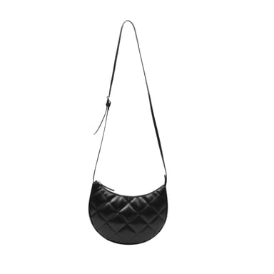 Firetrap Quilted Faux Leather Crossbody Bag (Black)