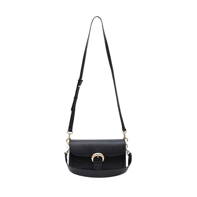 Biba Sienna Embossed Leather Crossbody Bag (Black)