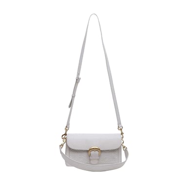 Biba Sienna Embossed Leather Crossbody Bag (Ivory)