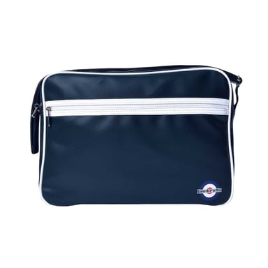 Lambretta Mod Retro Faux Leather Duffle Bag (Navy/White)