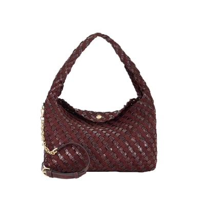 Dune London Basket Weave Hobo Bag (Aubergine)