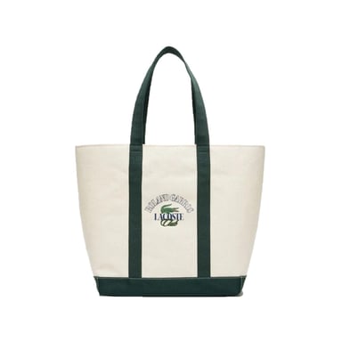 Lacoste Roland Garros Canvas Tote Bag (Natural Print)
