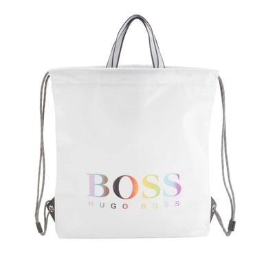 Boss Tlove Rainbow Logo Drawstring Bag (White)