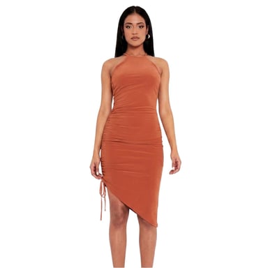 Missy Empire Womens/Ladies Ruched One Shoulder Midi Dress (Rust)