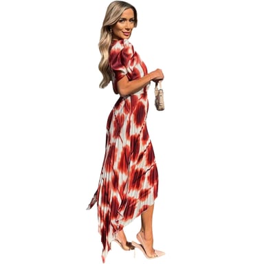 AX Paris Womens/Ladies Puff Sleeve Midi Dress (Rust)